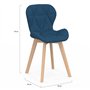 IDMarket - Lot de 4 chaises ROBINE en Tissu Mix Color Bleu, Gris, Beige et Noir