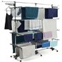 IDMarket - Séchoir à Linge 60 M Supra XXL Gris/Blanc 4 Niveaux + Barre télescopique