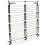 IDMarket - Séchoir à Linge 60 M Supra XXL Gris/Blanc 4 Niveaux + Barre télescopique