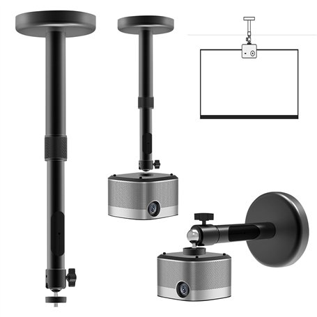 2 in 1 Support Videoprojecteur Plafond, Support Mural Videoprojecteur, Support Projecteur, 360° Schwenkbar Support Rétroprojecte