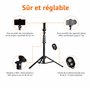 Amazon Basics Trépied pour iPhones extensible jusqu’à 162 cm avec fonctions perche à selfie et trépied, noir