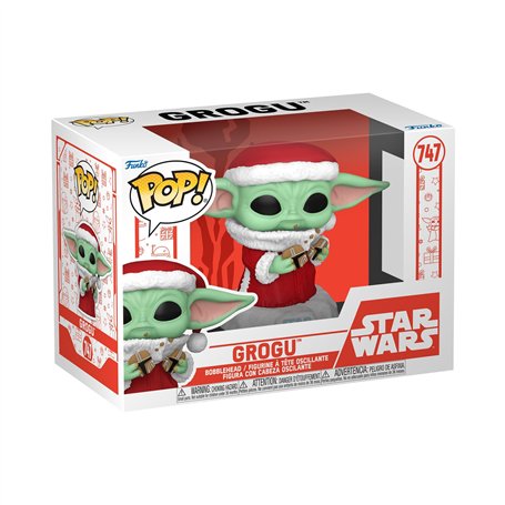 Funko Pop! Star Wars: Mando Holiday - Grogu (The Child, Baby Yoda) - The Mandalorian - Figurine en Vinyle à Collectionner - Idée