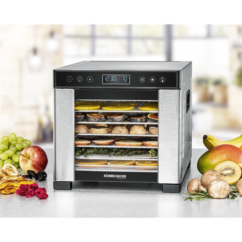 Image secondaire de ROMMELSBACHER Déshydrateur automatique DA 650, surface de séchage 0,5 m², avec 7 plateaux de déshydratation en acier inoxydable,