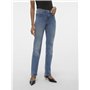 VERO MODA Jean Coupe Droite VMFLASH Taille Moyenne Straight Fit Jeans Medium Blue Denim S 30 Medium Blue Denim S / L30