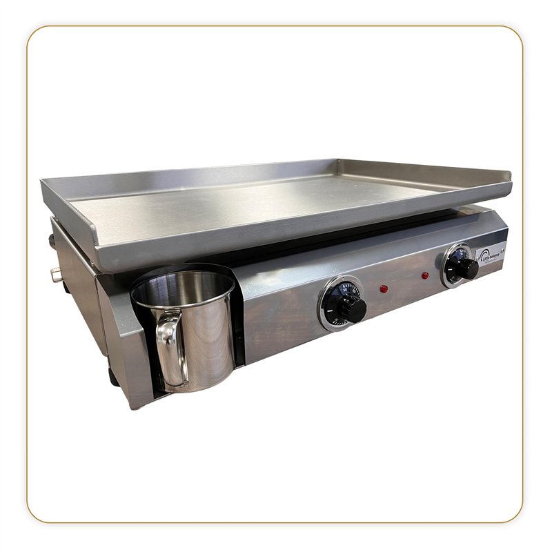 LITTLE BALANCE 8679 Amplitude 60-40, Plancha électrique semi professionnelle, 2 zones de cuisson indépendantes, 3000 W, Fabricat