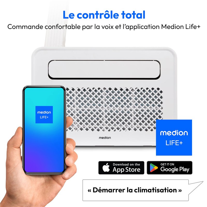Image secondaire de MEDION Smart Climatiseur Split P502 (5000 BTU, 3-en-1, Refroidir, Déshumidification, Ventilation, pour caravane, camping-car, ki