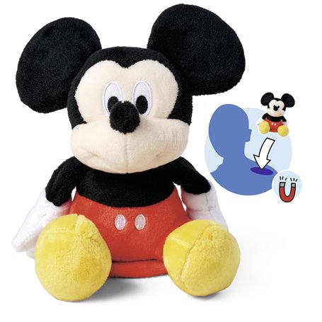 Simba 6315870460 Disney - Peluche Mickey Mouse - Épaules - 12 cm - Peluche magnétique à emporter - Jouet pour Fans et Enfants à