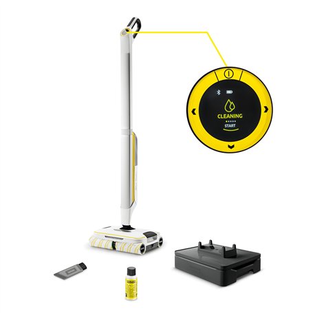 Kärcher Nettoyeur de Sols Durs Intelligent FC 8 Smart Signature Line, Sans Fil, Connecté, Silencieux, 4 Rouleaux Microfibres, Ba