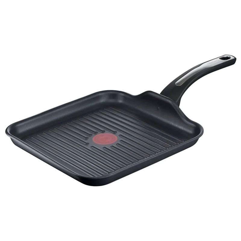 Tefal Selection Poêle à griller 26 x 26 cm, revêtement en titane anti-adhésif, indicateur de température Thermo-Spot, Advanced I