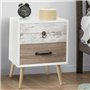 IDMarket - Lot de 2 Tables de Chevet Bahia 2 tiroirs scandinave