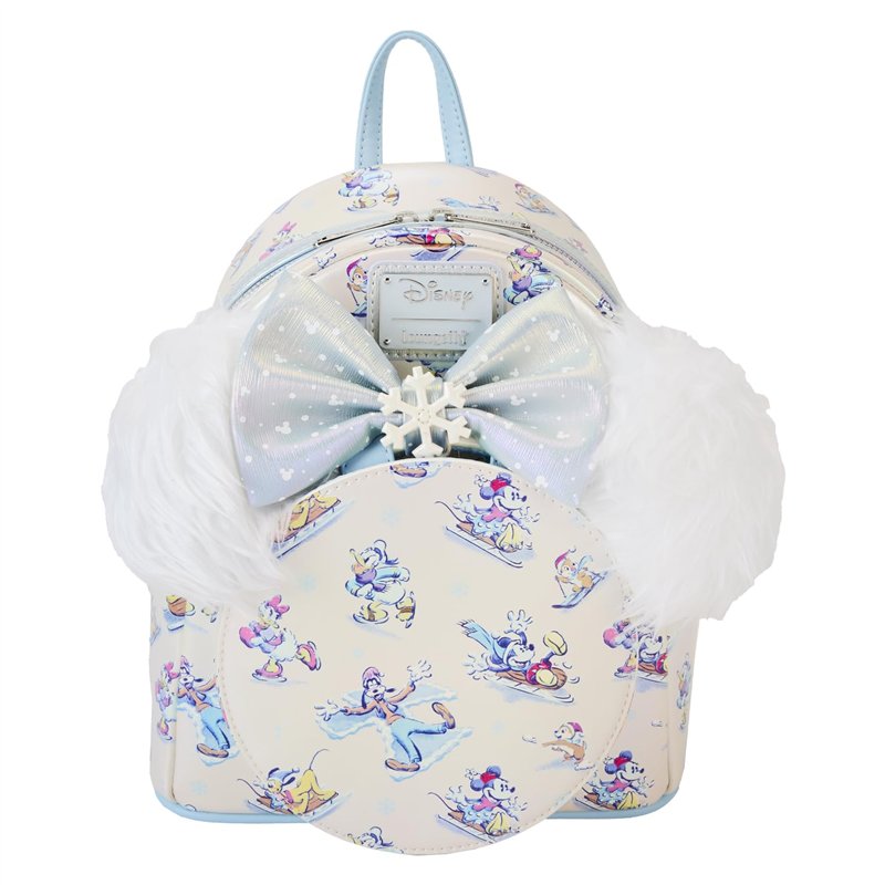 Loungefly Disney Mickey et ses amis Winter Wonderland AOP Mini sac à dos avec bandeau