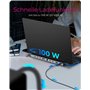 ICY BOX Station d'accueil USB-C (11 en 1) pour 2 moniteurs (2 x HDMI et 1 x VGA), 4K 60 Hz, 3 hubs USB 3.0, 100 W Power Delivery