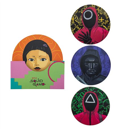 Cinereplicas Squid Game - Set of 4 Squid Game Coasters - 9.5 cm - Official License
