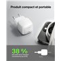 Belkin BoostCharge Chargeur Secteur 30 W (Compact et Portable, USB-C Power Delivery, pour Tous modèles de l'iPhone 16, 15, 14, 1
