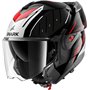 SHARK, Casque Moto Modulable OXO RYDGER Black Silver Red KSR, M