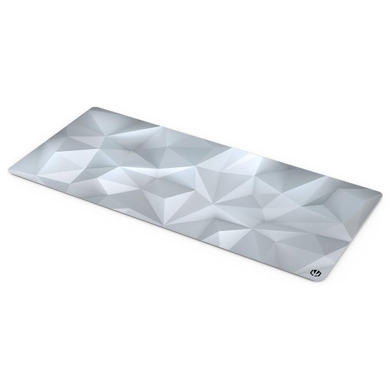 ENDORFY Crystal Onyx White XL Tapis de Souris XXL 900x400 mm, Guide de Souris Lisse, Bord imprimé, Base en Caoutchouc antidérapa