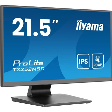 iiyama Prolite T2252MSC-B2AG Écran LED IPS 54,5 cm 21,5" Full HD 10 points Multitouch capacitif HDMI DP USB3.2 7H Revêtement ant