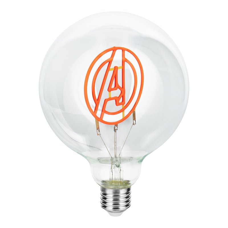 Paladone Ampoule décorative LED néon E27 Marvel Avengers - S’ajoute à n'importe quelle lampe compatible Edison, Cadeau de collec