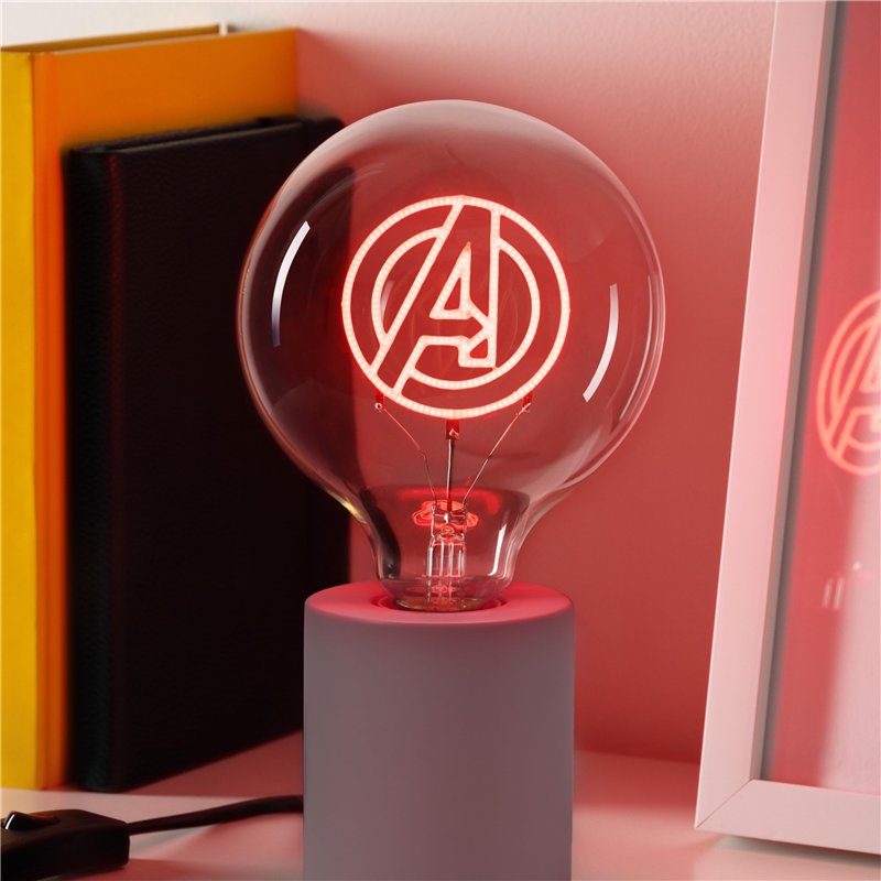 Image secondaire de Paladone Ampoule décorative LED néon E27 Marvel Avengers - S’ajoute à n'importe quelle lampe compatible Edison, Cadeau de collec