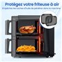 Tuocal 2 Pièces Grille Anti Projection pour Air Fryer Ninja Double Stack XL SL400EU SL300EU, Anti Eclaboussure Moule Silicone Pl