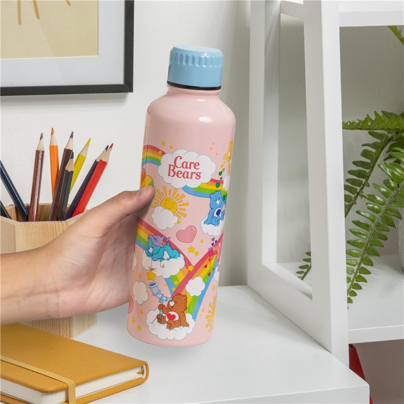 Image secondaire de Paladone Gourde Bisounours en métal avec couvercle à visser de 600 ml, sous licence officielle, réutilisable, avec motif coloré