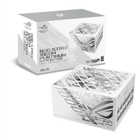 Asus Bloc d'alimentation ROG Strix 1000 W Platinum White, entièrement modulaire, 80+ Platinum, ATX 3.1, PCIe 5.0, GaN MOSFET, st