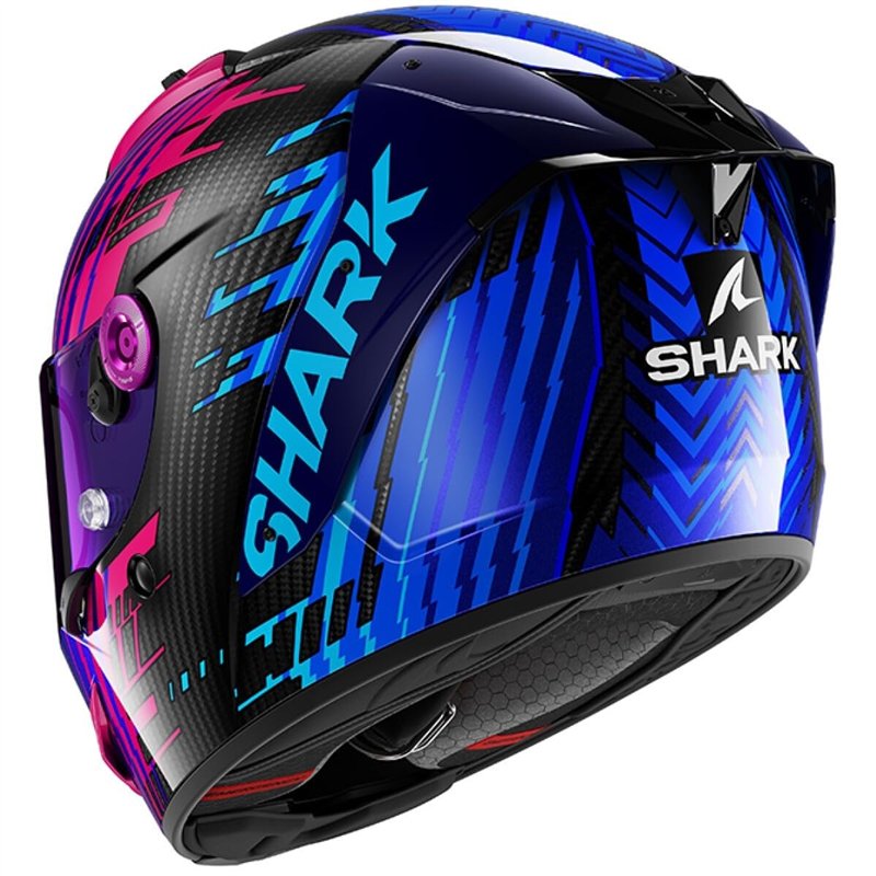 Image secondaire de SHARK, Casque Moto Intégral Aeron Edgy Carbon Blue Chrome DBU, S