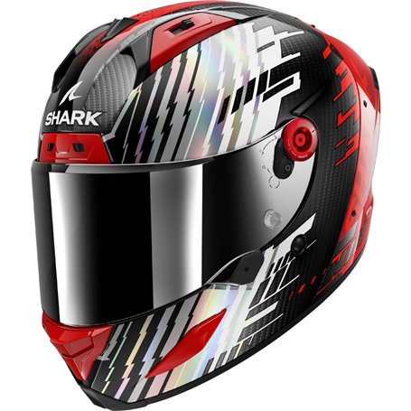SHARK, Casque Moto Intégral Aeron Edgy Carbon Red Chrome DRU, M