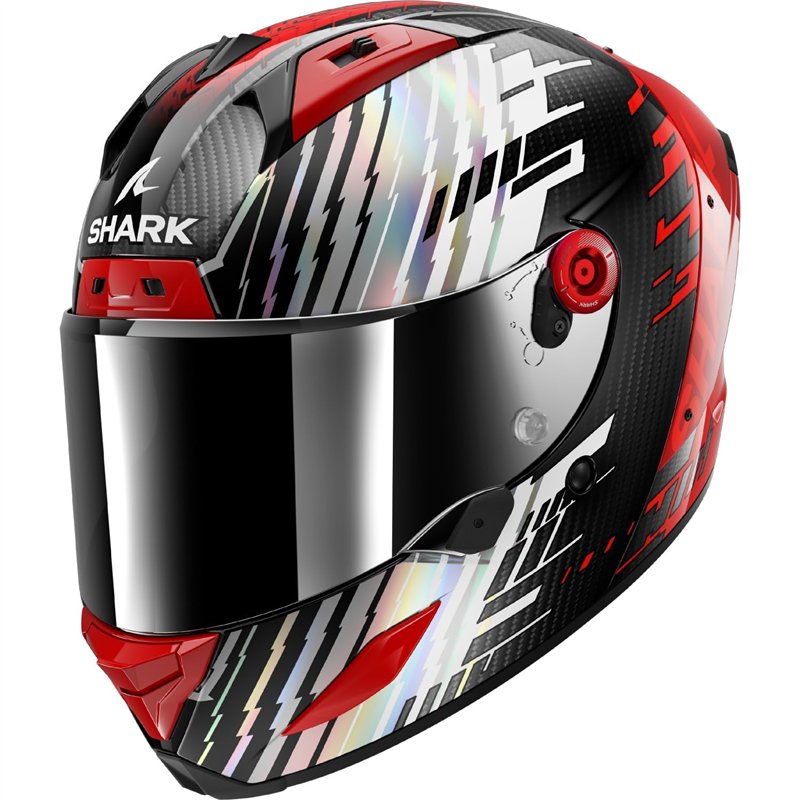SHARK, Casque Moto Intégral Aeron Edgy Carbon Red Chrome DRU, XL