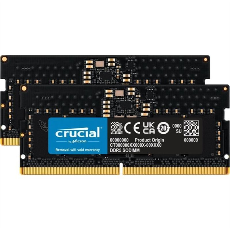 CRUCIAL Mémoire RAM DDR5 - Kit 128GB (2 x 64GO) - 5600 MT/s - CL46 - SODIMM