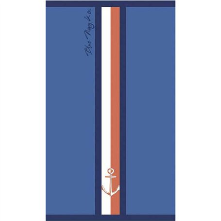 Serviette de plage Secaneta Portals Blue marine 90 x 165 cm Jacquard