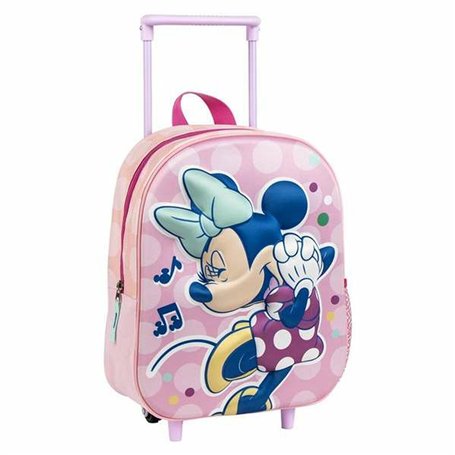 Cartable 3D avec roulettes Minnie Mouse Rose 25,0 x 31,0 x 10,0 cm