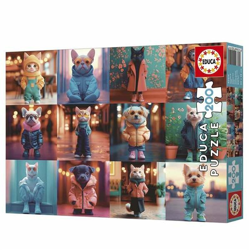 Puzzle Educa 20219 Fashion Animals 200 Pièces