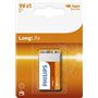 PHILIPS 6F22L1B/10 - Piles Longue Durée - 1 pièce 6F22-9V