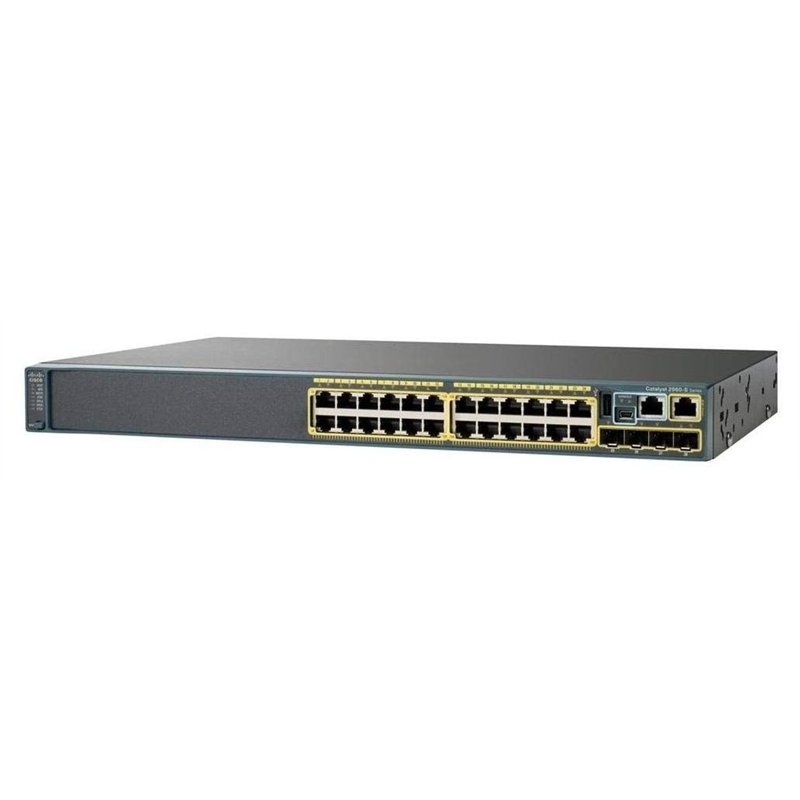 Commutateur réseau Cisco Catalyst 2960X-24PD-L, 24 ports Gigabit Ethernet, consommation PoE 370 W, 2 ports de liaison montante 1