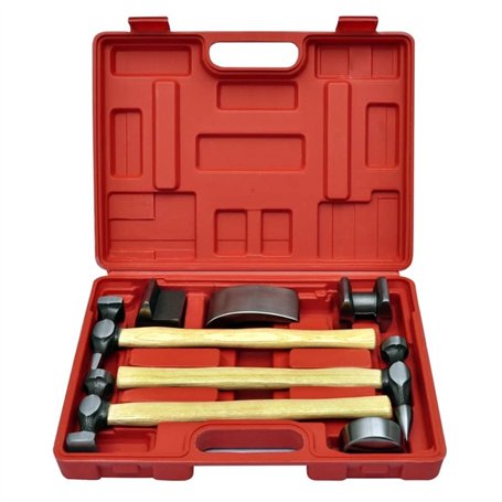 vidaXL Kit de Marteaux de Carrosserie de Voiture et de Bosses 7 pcs Outils
