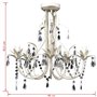 vidaXL Lustre en Cristal Transparent plafonnier 5 Feux Lampe luminaire