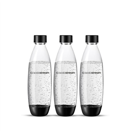 SodaStream Bouteilles fusionnées pour gazéificateur Source, Play, Power, Spirit, Fizzi, 1 litre, lot de 3 (3 x 1 L)