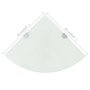 vidaXL Étagère de Coin avec Supports chromés Salle de Bain Verre Blanc 25x25 cm