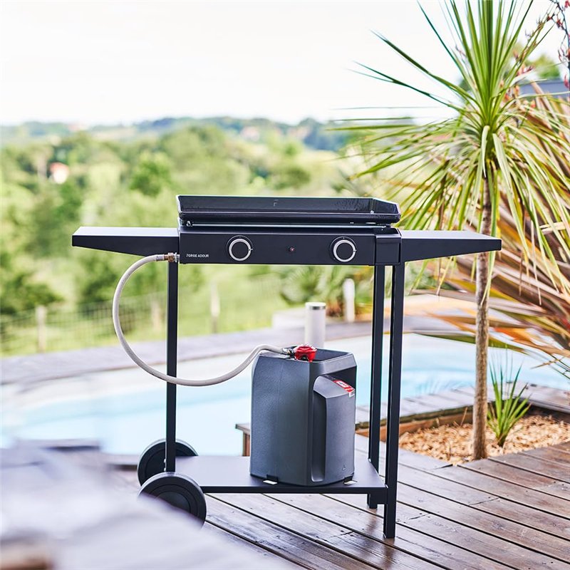 Image secondaire de Forge Adour Plancha gaz 5000w plaque fonte émaillé 57.5x37.9cm baseg60a, Noir