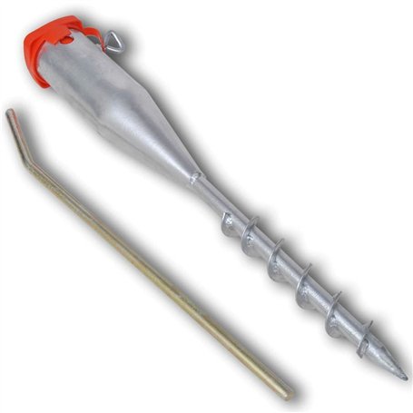 vidaXL Support de Parasol Ancrage Sol Socle de Parasol Patio Plage Jardin Camping Base Pied de Parasol Extérieur 55 cm Acier Gal