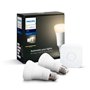 Philips Hue White Kit de Démarrage 2 ampoules LED connectées + Pont de connexion Hue, compatible Bluetooth - Fonctionne avec Ale