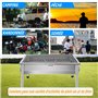 SunJas Barbecue Charbon de Bois INOX Ajustable Barbecue Démontable en Acier Portable BBQ Exterieur Grille sur Pied pour Jardin P