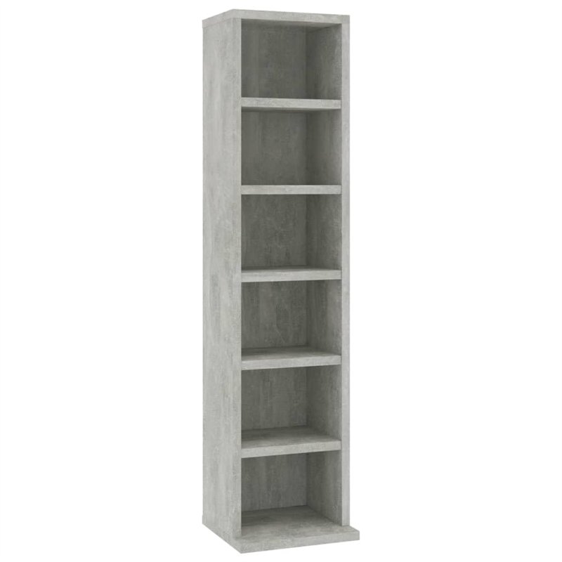 vidaXL Meuble CD Gris Cement 21 x 16 x 88 cm AgglomÃrÃ