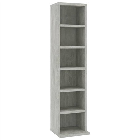 vidaXL Meuble CD Gris Cement 21 x 16 x 88 cm AgglomÃƒrÃƒ