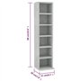 vidaXL Meuble CD Gris Cement 21 x 16 x 88 cm AgglomÃƒrÃƒ
