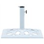vidaXL Socle de Parasol Blanc 12 kg 49 cm Fonte