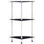 vidaXL Regal mit 3 Ebenen Schwarz 30 x 30 x 67 cm Hartglas