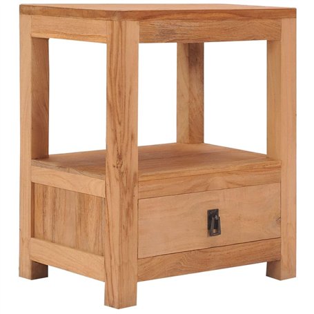 SKM Table de Chevet 40 x 30 x 50 cm Bois de Teck Solide
