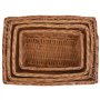 VidaXL 4 pièces Corbeille empilable en osier marron
